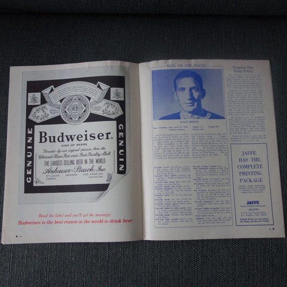 Vintage Kings vs Seals Sports Arena Nov 22 1967 Program - Picture 9 of 14